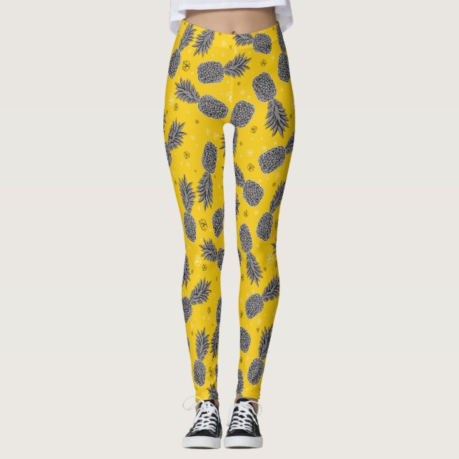 Pineapples On Gold 2 Leggings (Front)