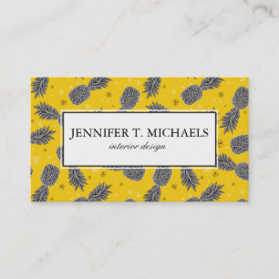 Pineapples On Gold   Add Your Name Business Card