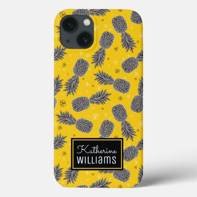 Pineapples On Gold | Add Your Name Case-Mate iPhone Case (Back)