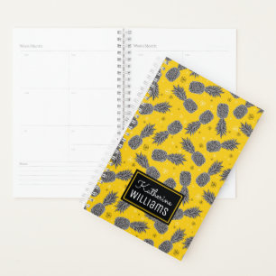 Pineapples On Gold Add Your Name Planner