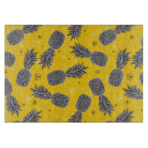 Pineapples On Gold Cutting Board