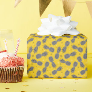 Pineapples On Gold Wrapping Paper