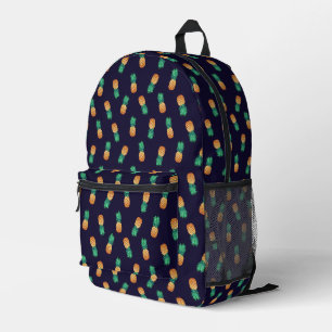 Pineapples On Navy Printed Backpack