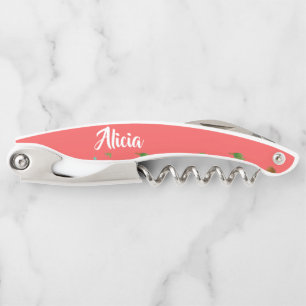 Pineapples on pink corkscrew