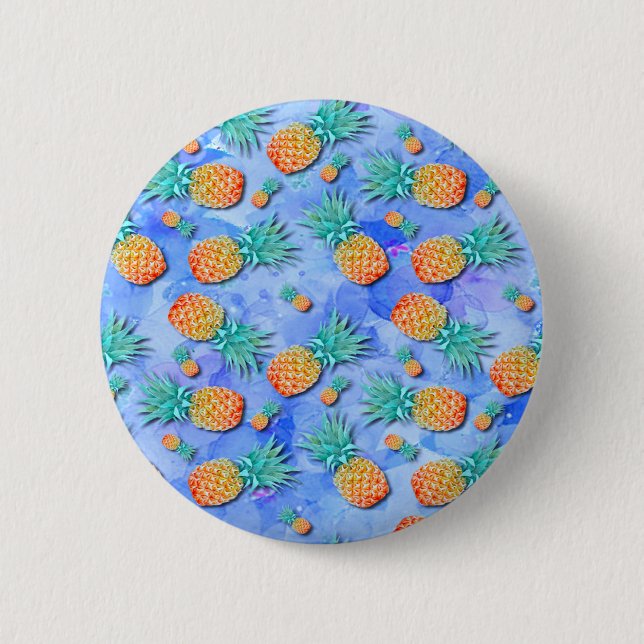 Pineapples. Paint. Party. 6 Cm Round Badge (Front)