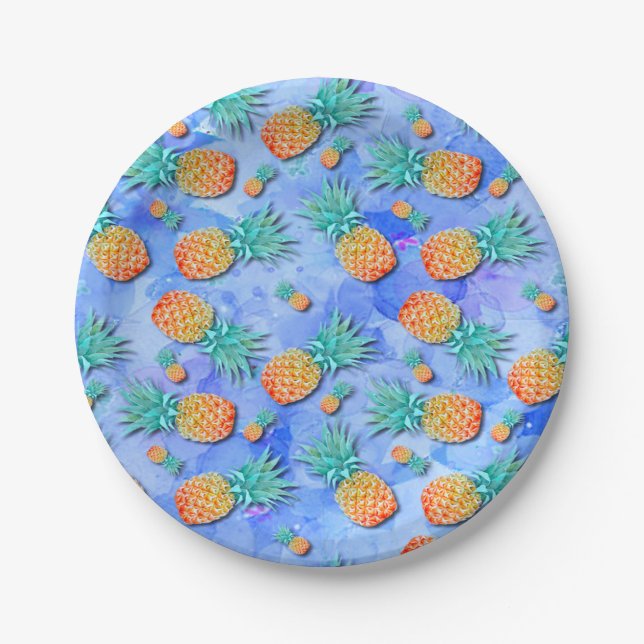 Pineapples. Paint. Party. Paper Plate (Front)