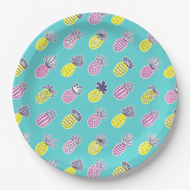 Pineapples Paper Plate (Front)