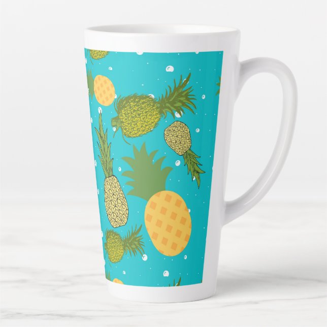 pineapples pattern  latte mug (Right)