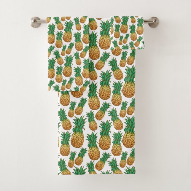 Pineapples Pattern towel set (Insitu)