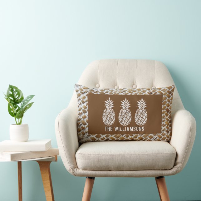 Pineapples Personalised Lumbar Cushion (Chair)