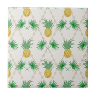 Pineapples, retro ceramic tile