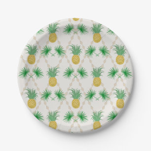Pineapples, retro paper plate