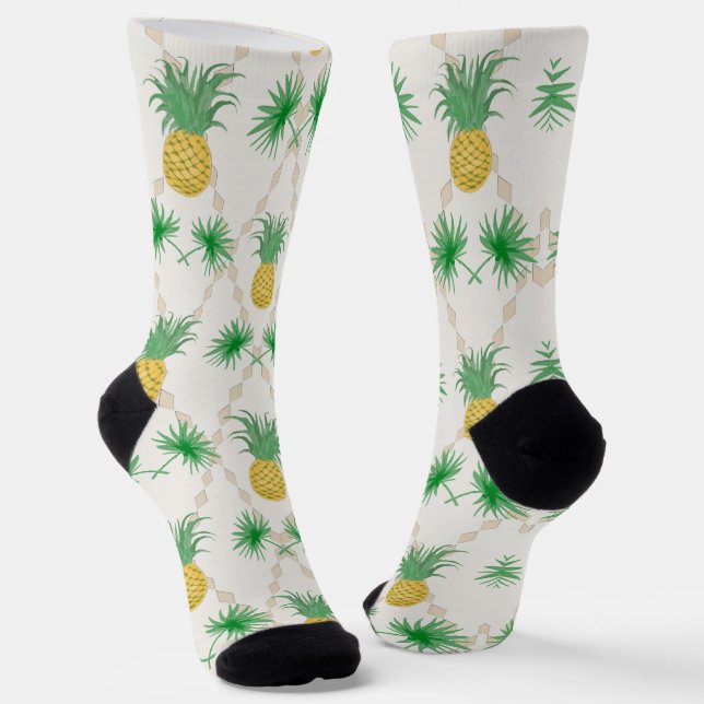 Pineapples, retro socks (Angled)