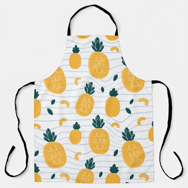 Pineapples seamless pattern apron (Front)