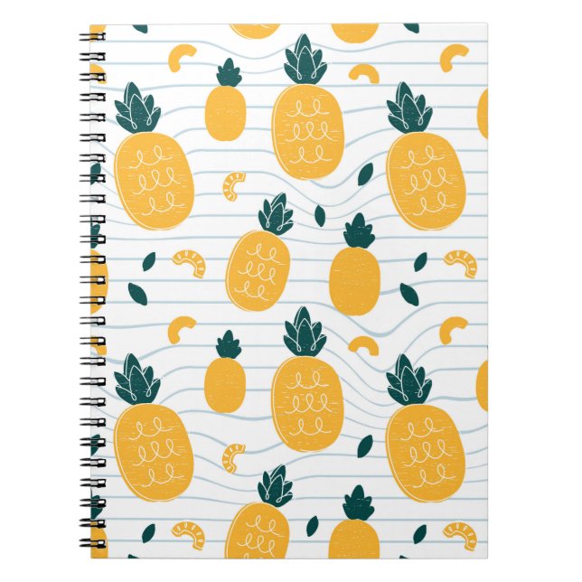 Pineapples seamless pattern notebook (Front)