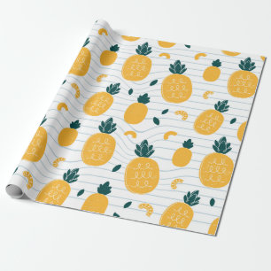 Pineapples seamless pattern wrapping paper