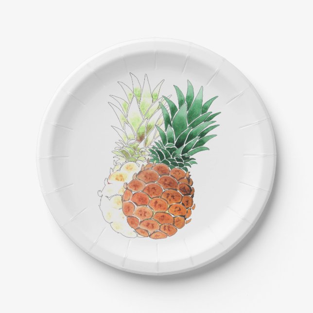 Pineapples, sweet couple . paper plate (Front)