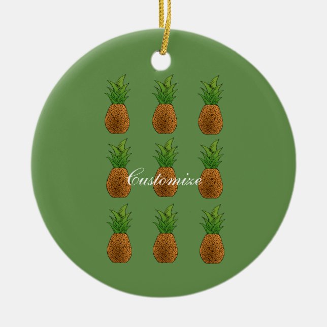 Pineapples Thunder_Cove Ceramic Ornament (Front)