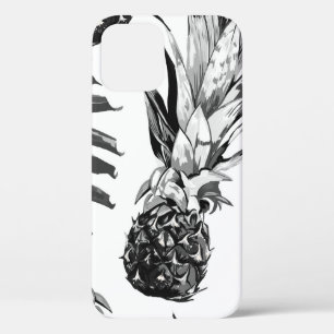 Pineapples, tropical jungle leaves. Beautiful seam iPhone 12 Case