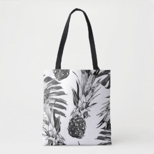 Pineapples, tropical jungle leaves. Beautiful seam Tote Bag