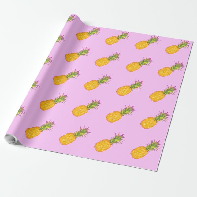 Pineapples - Tropical Wrapping Paper (Unrolled)
