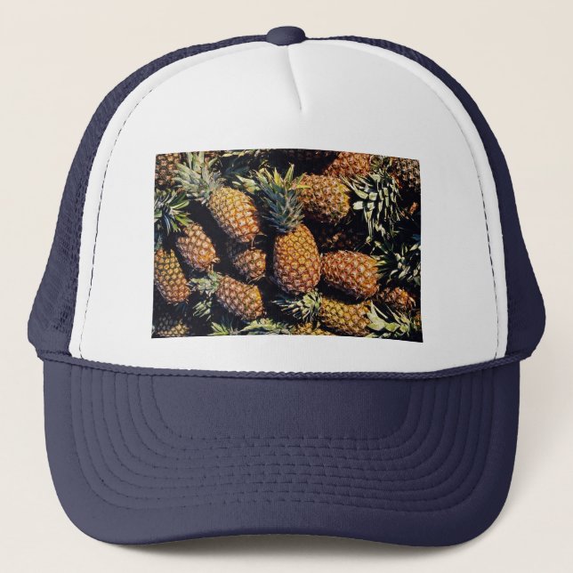Pineapples, Tulum, Mexico Trucker Hat (Front)