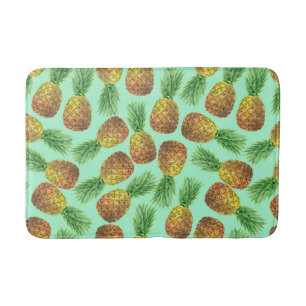 Pineapples watercolor 2 bath mat