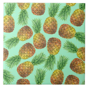 Pineapples watercolor 2 ceramic tile