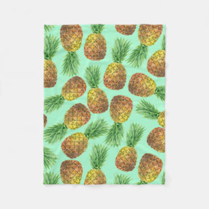 Pineapples watercolor 2 fleece blanket
