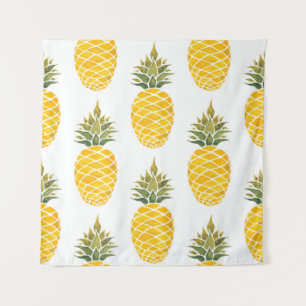Pineapples. Watercolor hand painted illustration w Tapestry