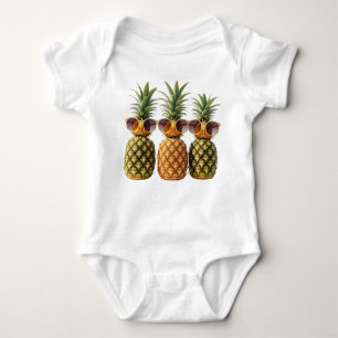 Pineapples wearing sunglasses for this summer baby bodysuit