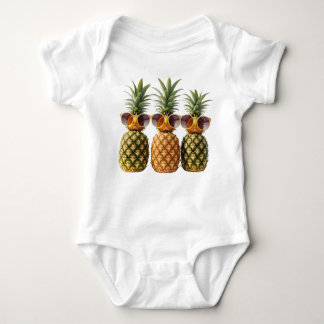 Pineapples wearing sunglasses for this summer baby bodysuit