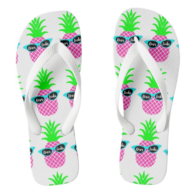 Pineapples with "DIVAtude" Thongs (Footbed)