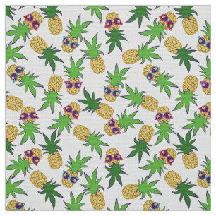 Pineapples with Sunglasses Pattern Fabric