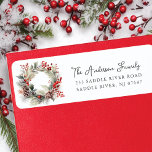 Pinecone Berry Wreath Holiday  Return Address Label<br><div class="desc">Our festive return address label features an evergreen branch with pinecones & holly berries wreath. It's the perfect way to let your friends and family know where you live during the holiday season. This label is sure to add a touch of holiday cheer to your mail and get noticed by...</div>