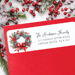 Pinecone Berry Wreath Holiday  Return Address Label<br><div class="desc">Our festive return address label features an evergreen branch with pinecones & holly berries wreath. It's the perfect way to let your friends and family know where you live during the holiday season. This label is sure to add a touch of holiday cheer to your mail and get noticed by...</div>