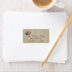 Pinecone in The Snow Return Address Labels