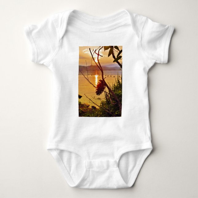 Pinecone Lake sunset Baby Bodysuit (Front)