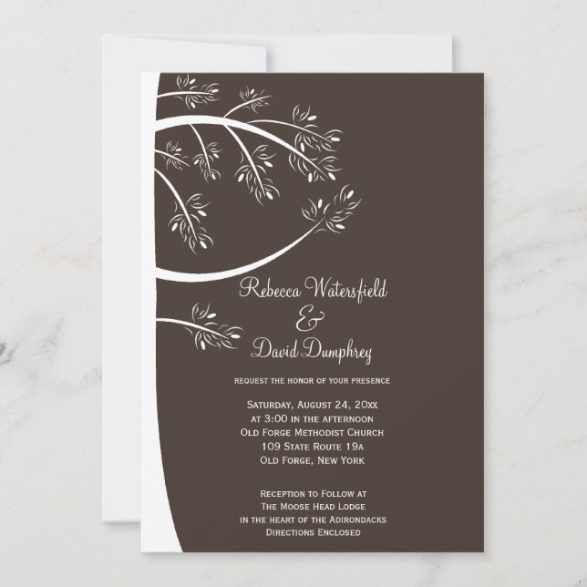 Pinecone Pine Tree Theme Wedding Invitation (Front)