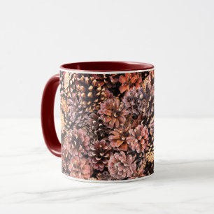 Pinecone rustic fall colourful winter brown mug