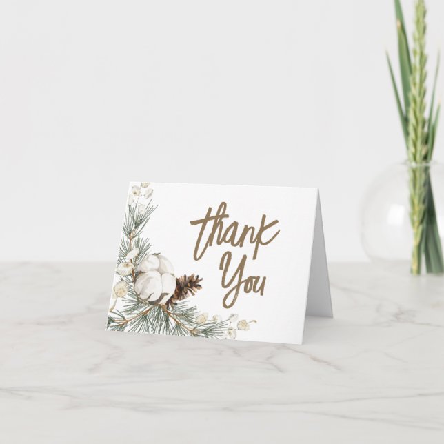 Pinecone Spruce Folded Thank You Card  (Front)
