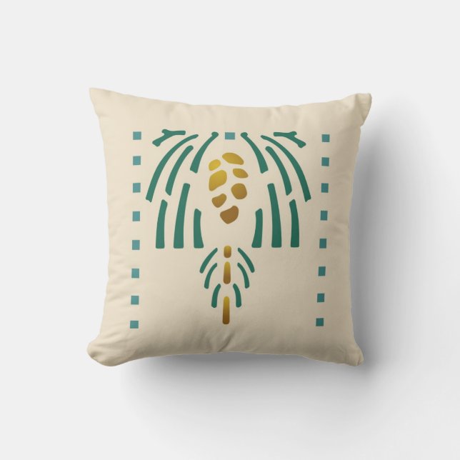 Pinecone Stencil Cushion (Front)