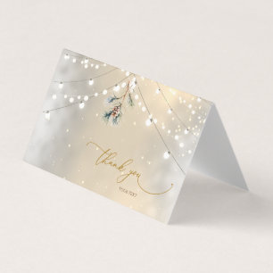 Pinecone String Lights Winter Thank You Card