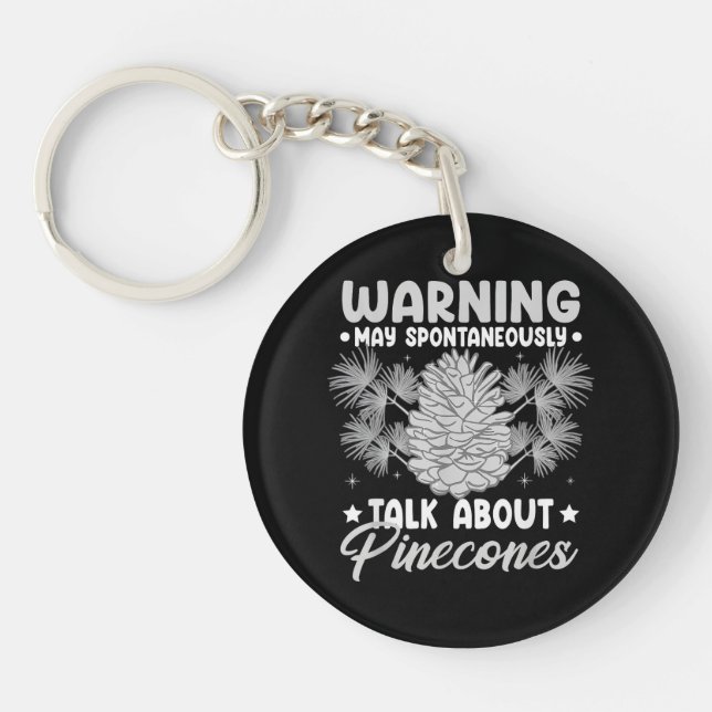 Pinecone Tree Funny Plant Mountain Forest Key Ring (Front)