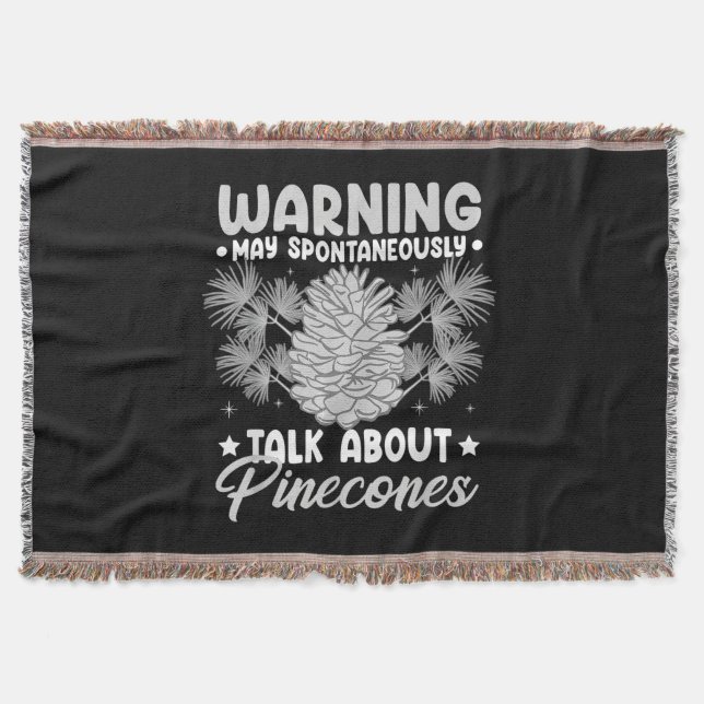 Pinecone Tree Funny Plant Mountain Forest Throw Blanket (Front)
