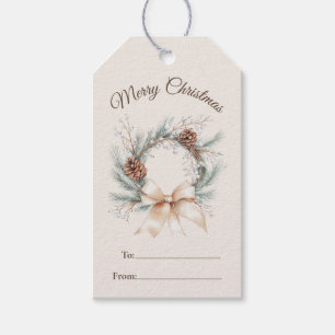 Pinecone Wreath Christmas Gift Tags