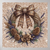 Pinecone Wreath Poster