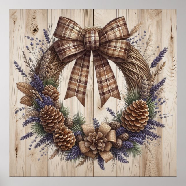 Pinecone Wreath Poster (Front)