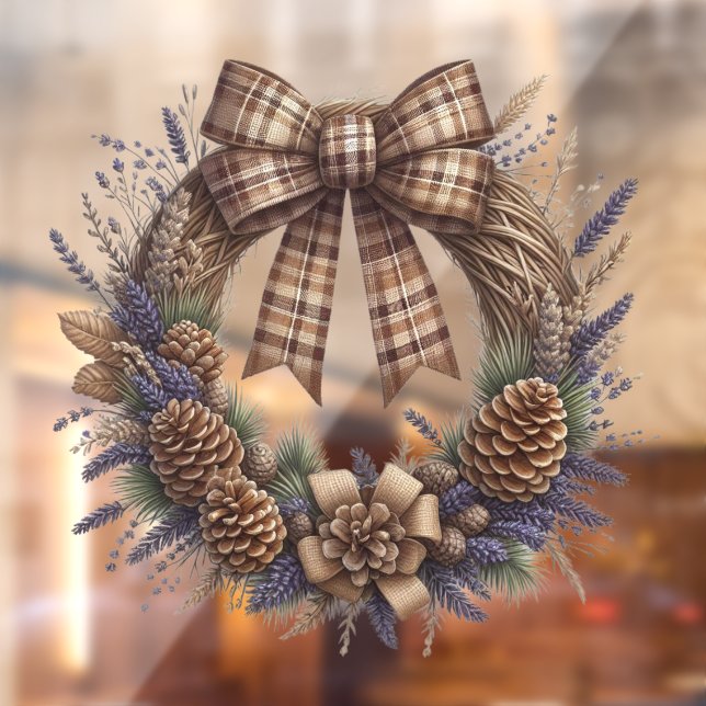 Pinecone Wreath Window Cling (Sheet 2)