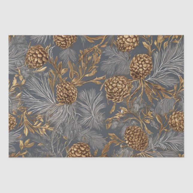 Pinecones and Branches Tissue Paper (Front)
